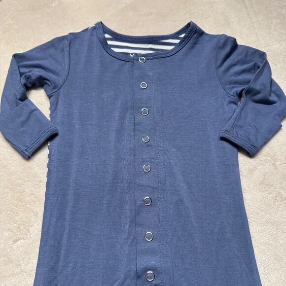 Moon + Beck Baby 0-3 Months Newborn Gown New Blue/White Striped One Piece - Picture 4 of 7